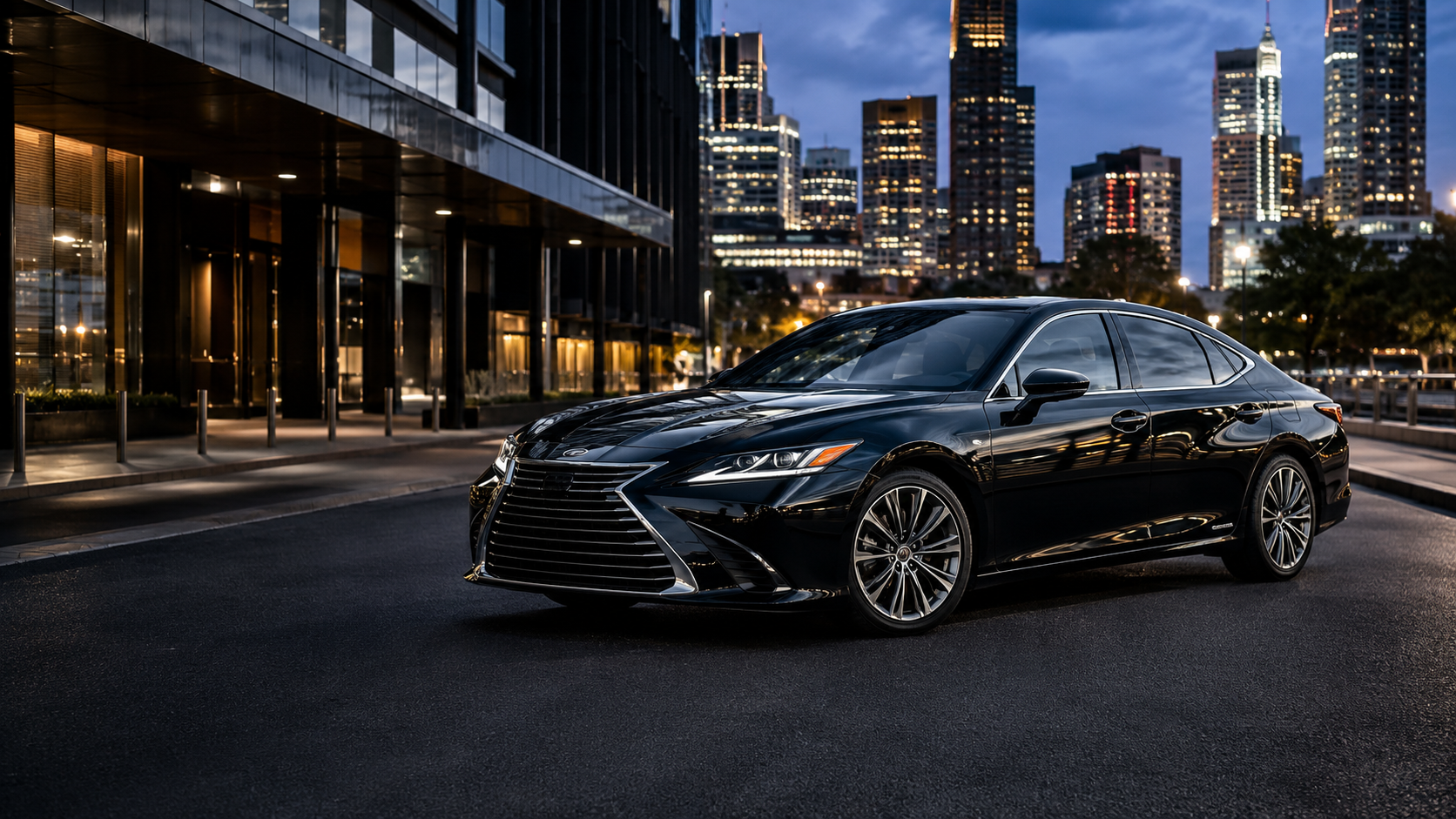 Lexus Luxury Sedan in Melbourne at night